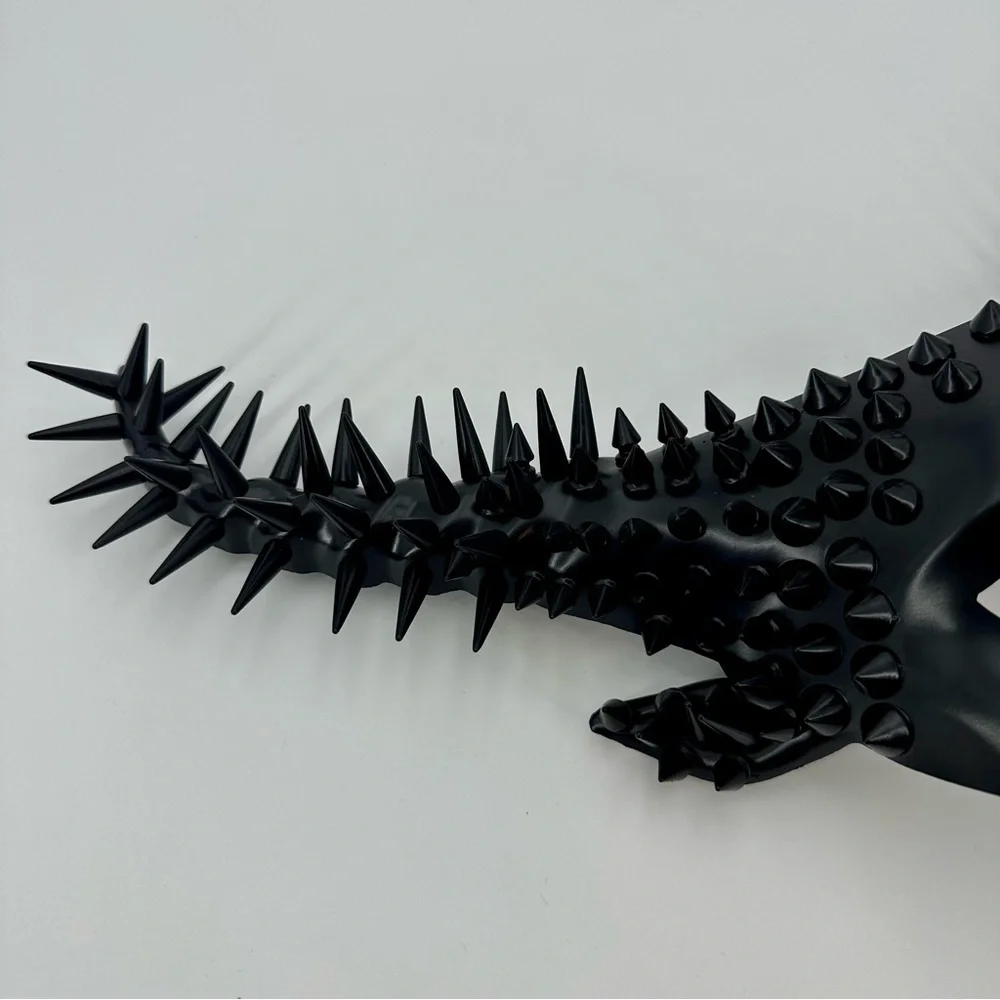 Majestic Mythological Creature Mask - Black Spiked Horns